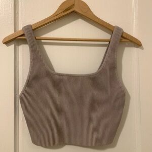 Aritzia Babaton Sculpt Knit Squareneck Cropped Tank